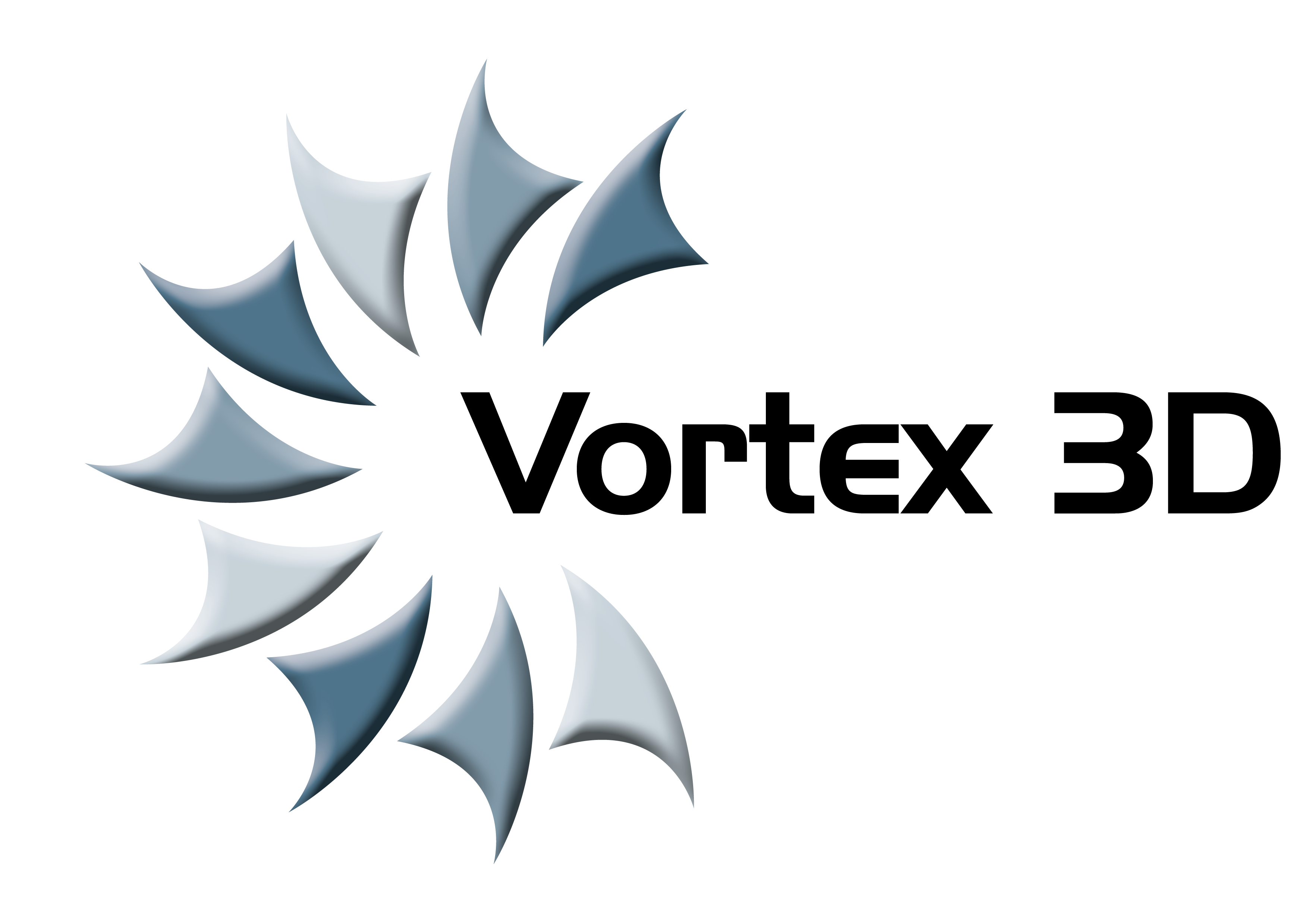 Vortex 3D logo black gradient